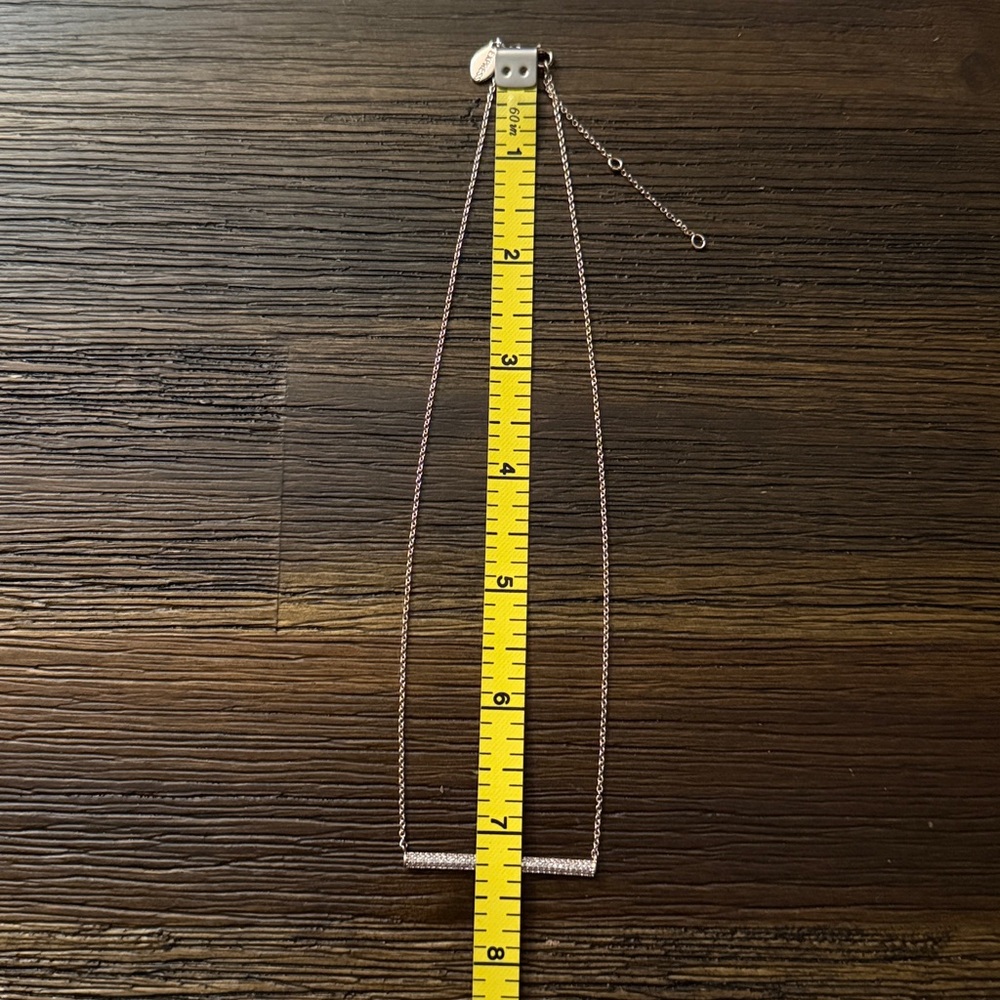 Express Rose Gold Tone Crystal Bar Necklace - Picture 4 of 10